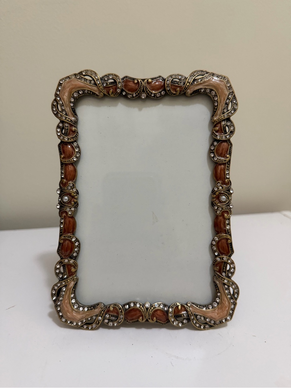 Vintage Square Enamel Picture Frame 5x7